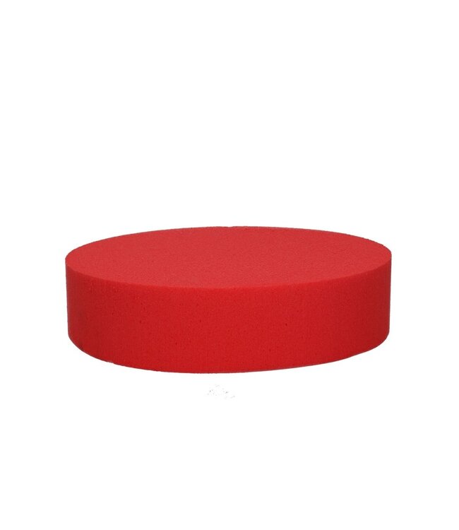 Rood Oasis steekschuim cake | Diameter 20 centimeter | Hoogte 5 centimeter | Per 2 stuks te bestellen