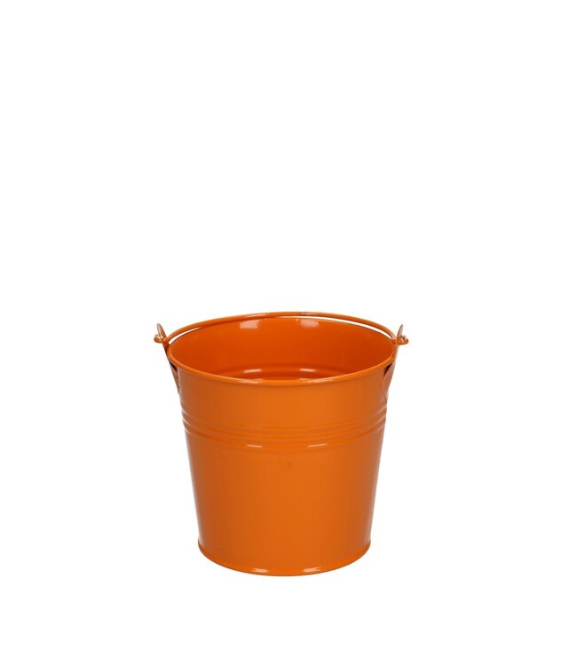 Oranger Zinkeimer | Durchmesser 10 Zentimeter | Höhe 9 Zentimeter | Bestellung pro 10 Eimer