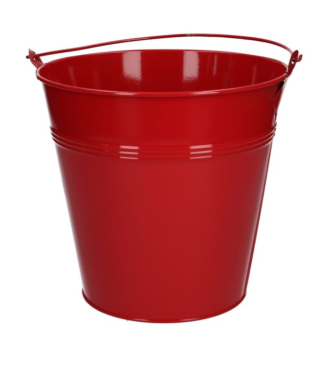 Red zinc bucket | Diameter 20 centimetres | Height 18.5 centimetres | Order per 5 buckets