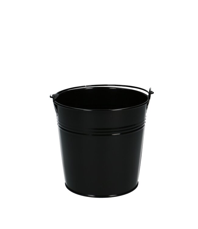 Black zinc bucket | Diameter 12.5 centimetres | Height 11.5 centimetres | Order per 10 buckets