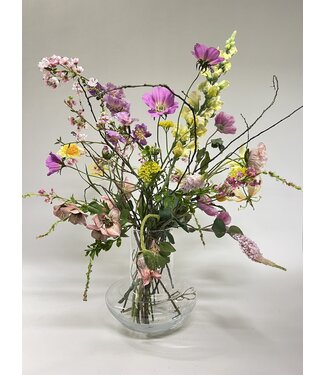 Silk Flowers by JJ Yellow Pink Bouquet Mellow Yellow | Bouquet aus gelben rosa Seidenblumen | Stückweise bestellen