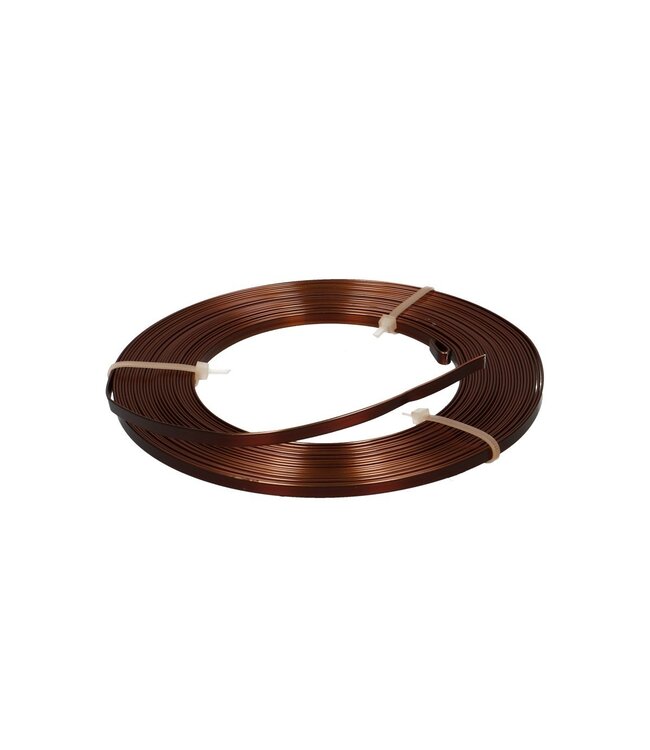 Dark brown aluminium wire flat | Diameter 5 millimetres | Length 10 metres | Ordered by piece