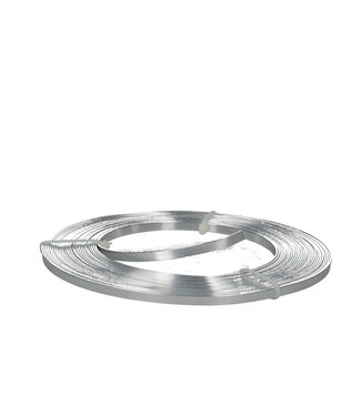 4A Fil d'aluminium argenté plat | Diamètre 5 millimètres | Longueur 10 mètres | Par pièce
