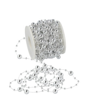 4A Silver pearl garland wire | Min. diameter 3 millimetres max. diameter 8 millimetres | Length 15 metres | Per piece