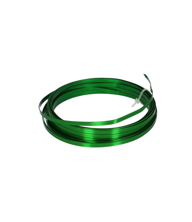 Apple green aluminium wire flat | Diameter 5 millimetres | Length 10 metres | Ordered by piece