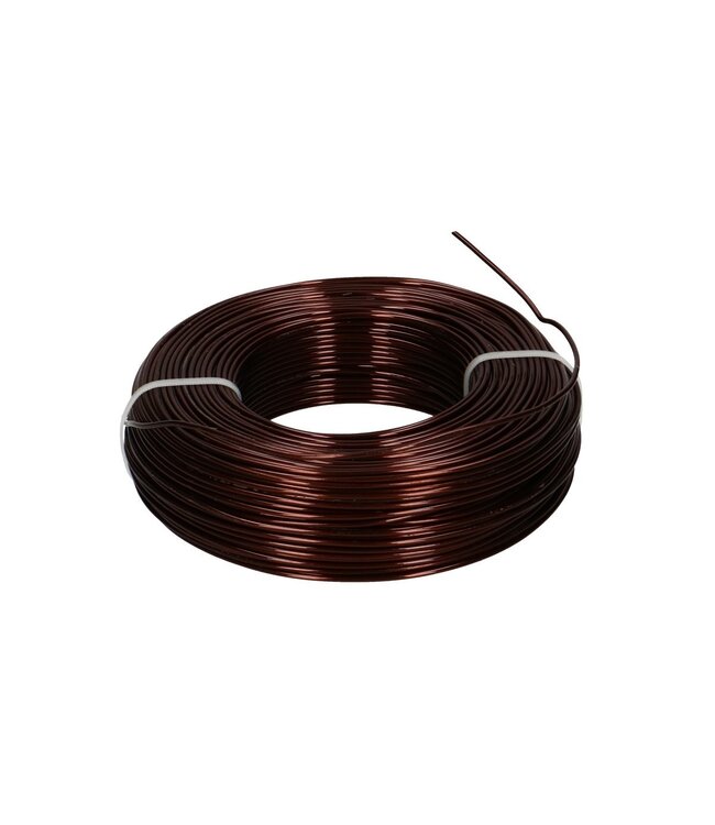 Bruin aluminium draad | Diameter 2 millimeter | Lengte 60 meter | Gewicht 500 gram | Per stuk te bestellen