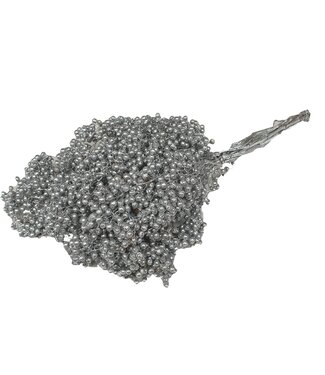 QC Silver coloured dried pepper berries with glitter | Packed per piece | Per 5 pieces