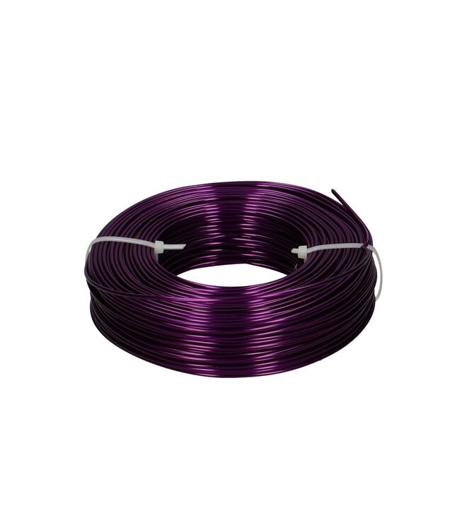 Paars aluminium draad | Diameter 2 millimeter | Lengte 60 meter | Gewicht 500 gram | Per stuk te bestellen