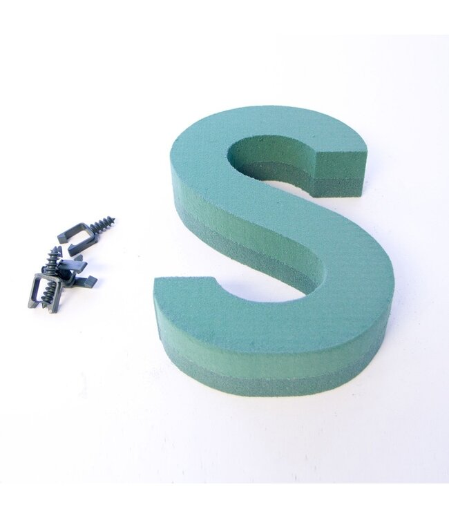 Green Oasis floral foam letter S | Height 31 centimetres | Ordered by piece