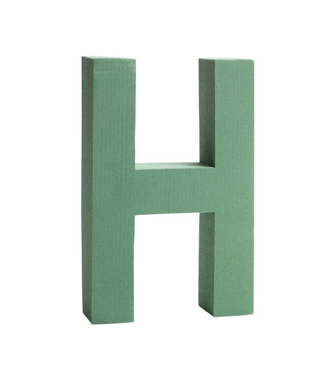 Groene Oasis steekschuim letter H | Hoogte 31 centimeter | Per stuk te bestellen