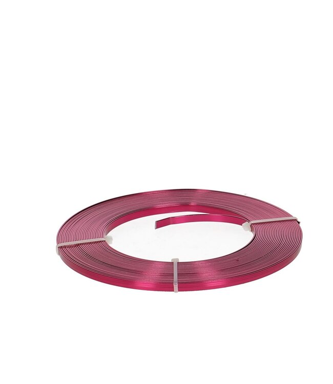 Fuchsiakleurig aluminium draad plat | Diameter 5 millimeter | Lengte 10 meter | Per stuk te bestellen