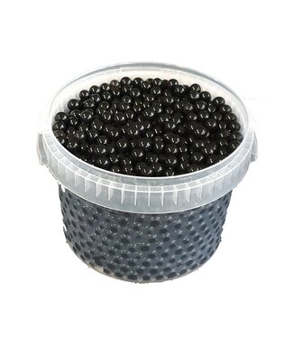 QC Schwarze Wasserperlen, Orbeez oder Wasserperlen | 2,5 - 3 Millimeter Hydro-Gelperlen | 3 Liter pro Eimer | Pro Eimer