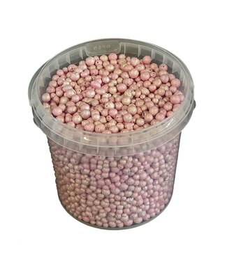 QC Rosa Terrakotta-Kügelchen | Deko-Perlen 4 - 8 Millimeter | 1 Liter pro Eimer | Pro 6 Eimer