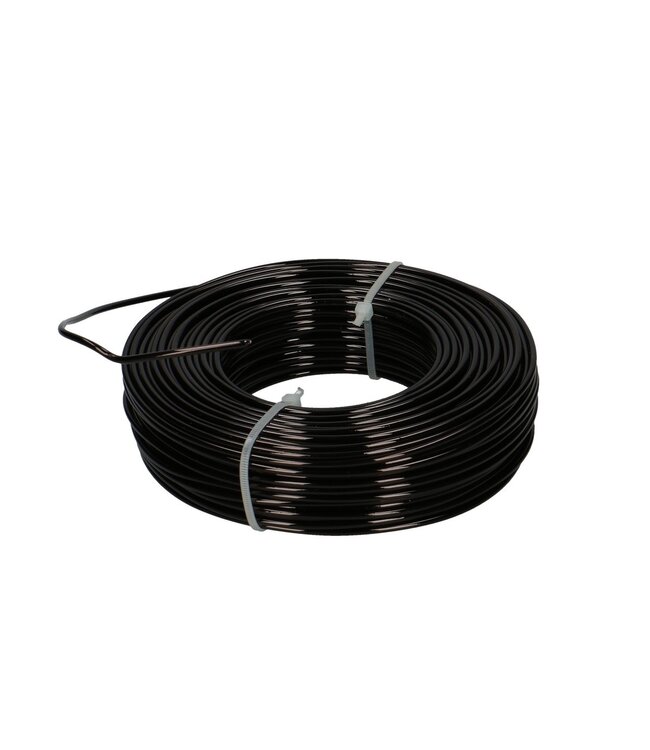 Zwart aluminium draad | Diameter 2 millimeter | Lengte 60 meter | Gewicht 500 gram | Per stuk te bestellen
