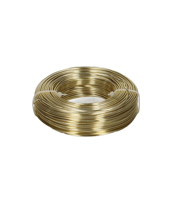 Gold-coloured aluminium wire | Diameter 2 millimetres | Length 60 metres | Weight 500 grams | Ordered by piece