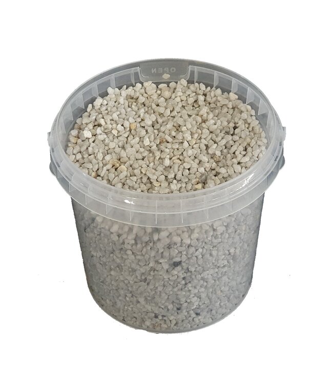 Weißes Granulat | 9 - 13 Millimeter feine Steinchen | 1 Liter pro Eimer | Pro 6 Eimer bestellbar
