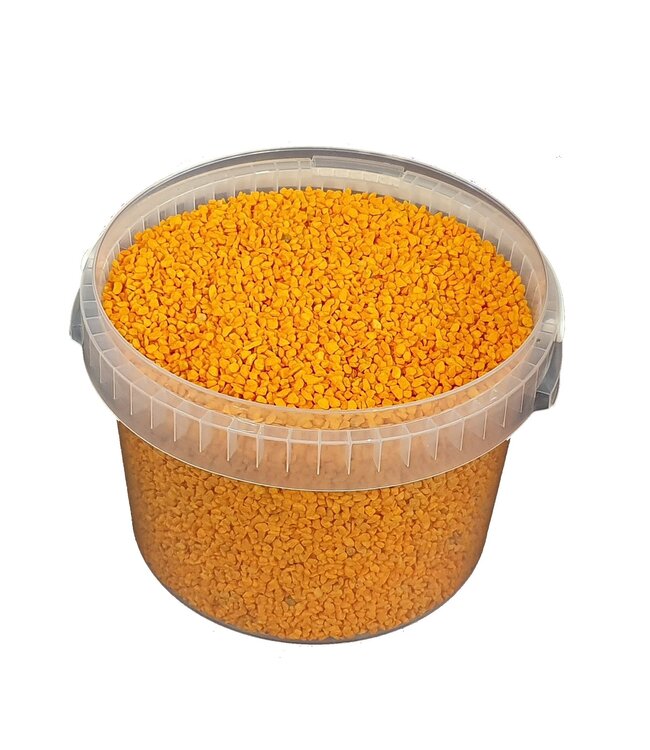 Oranges Granulat | 9 - 13 Millimeter feine Steinchen | 3 Liter pro Eimer | Pro Eimer bestellbar