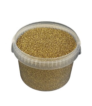 QC Goldfarbenes Granulat | 9 - 13 Millimeter feine Steinchen | 3 Liter pro Eimer | Pro Eimer