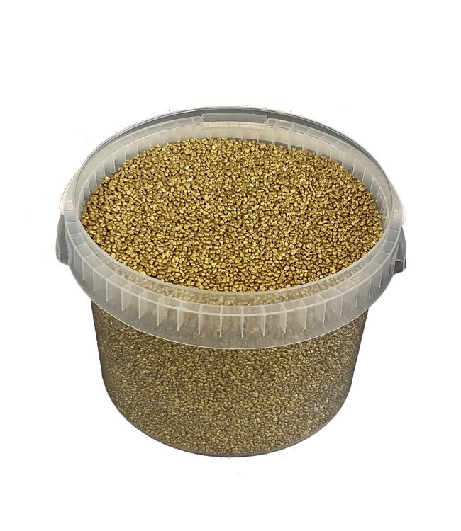 Goldfarbenes Granulat | 9 - 13 Millimeter feine Steinchen | 3 Liter pro Eimer | Pro Eimer bestellbar