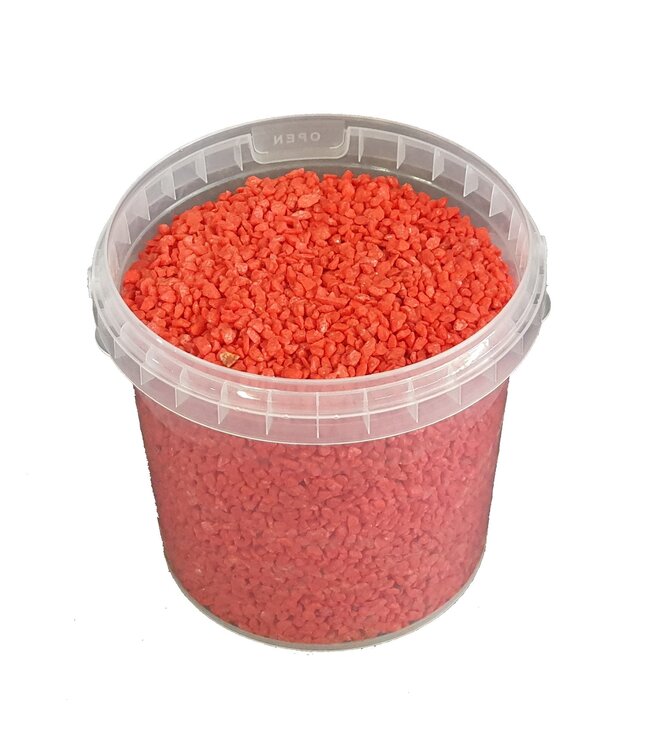 Rotes Granulat | 9 - 13 Millimeter feine Kieselsteine | 1 Liter pro Eimer | Bestellbar pro 6 Eimer