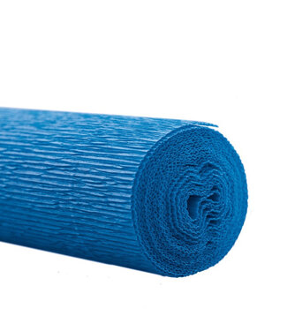 4A Rolle mittelblaues Krepppapier | Breite 50 Zentimeter | Länge 2,5 Meter | Pro 5 Stück