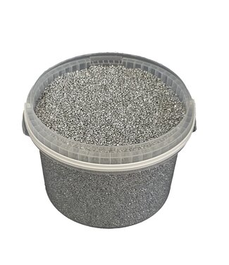 QC Silberfarbenes Granulat | 9 - 13 Millimeter feine Steinchen | 3 Liter pro Eimer | Pro Eimer