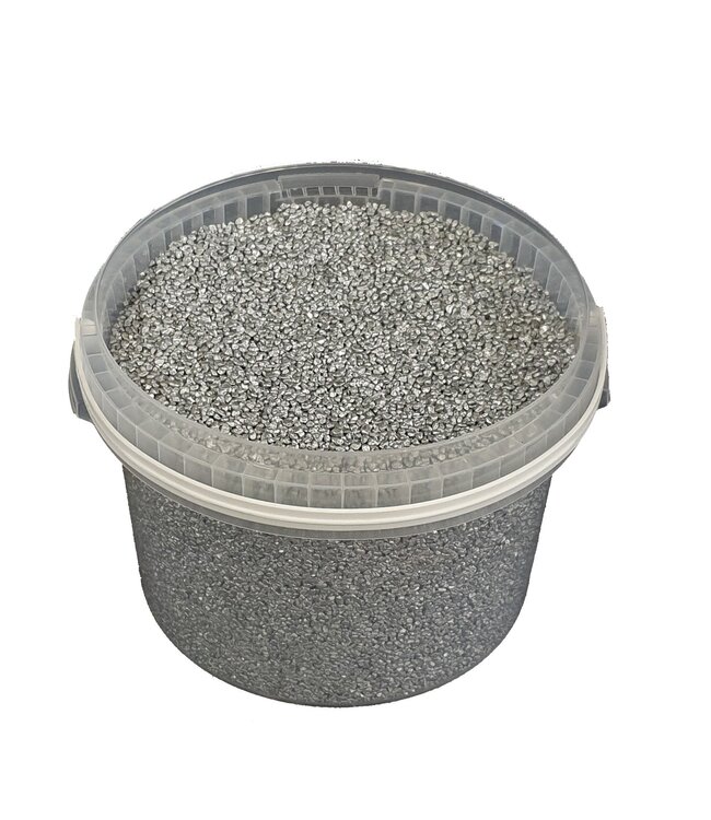 Silberfarbenes Granulat | 9 - 13 Millimeter feine Kieselsteine | 3 Liter pro Eimer | Pro Eimer bestellbar