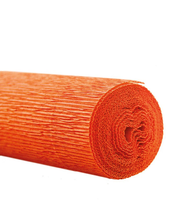 Rolle orangefarbenes Krepppapier | Breite 50 Zentimeter | Länge 2,5 Meter | Bestellung pro 5 Rollen