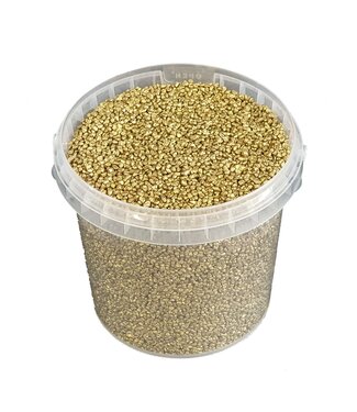 QC Goldfarbenes Granulat | 9 - 13 Millimeter feine Kieselsteine | 1 Liter pro Eimer | Pro 6 Eimer