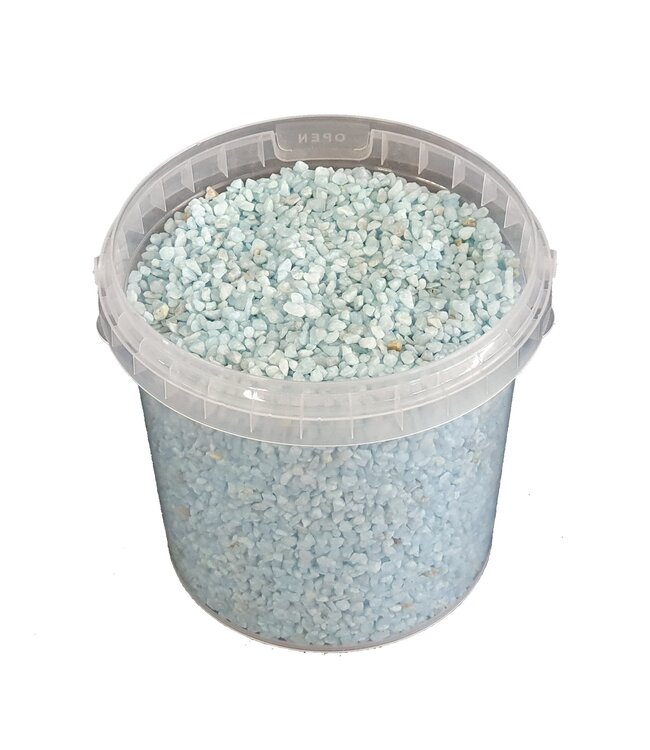 Hellblaues Granulat | 9 - 13 Millimeter feine Steinchen | 1 Liter pro Eimer | Pro 6 Eimer zu bestellen