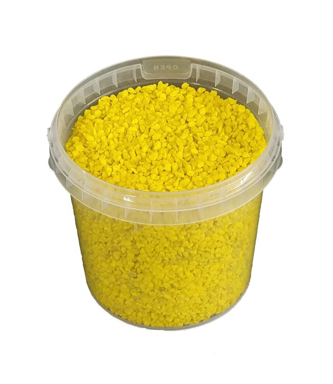 Gelbes Granulat | 9 - 13 Millimeter feine Steinchen | 1 Liter pro Eimer | Pro 6 Eimer zu bestellen