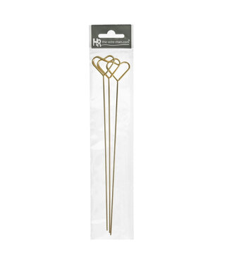 4A Goldfarbener herzförmiger Hochzeitskartenhalter | Länge 20 Zentimeter | Pro 3 Stück
