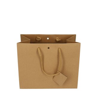 4A Braune Geschenktüte | Größe 24 x 14 x 19,5 Zentimeter | Pro 10 Stück