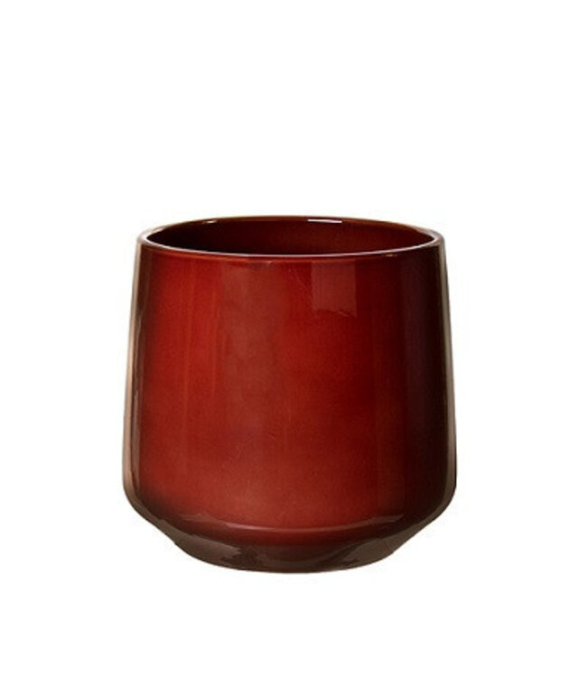 Wine red ceramic Puglia pot | Diameter neck 18 centimetres bottom 16.5 centimetres | Height 16 centimetres | Order by 4 pots