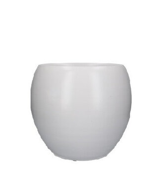 4A White ceramic Cresta pot | Diameter neck 28 centimetres bottom 21 centimetres | Height 25 centimetres | Per piece