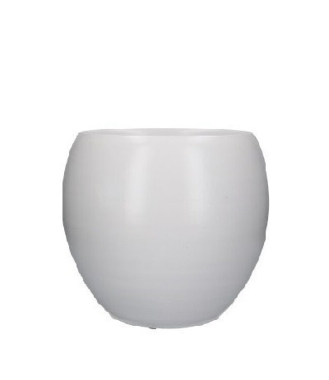 White ceramic Cresta pot | Diameter neck 28 centimetres bottom 21 centimetres | Height 25 centimetres | Can be ordered per pot