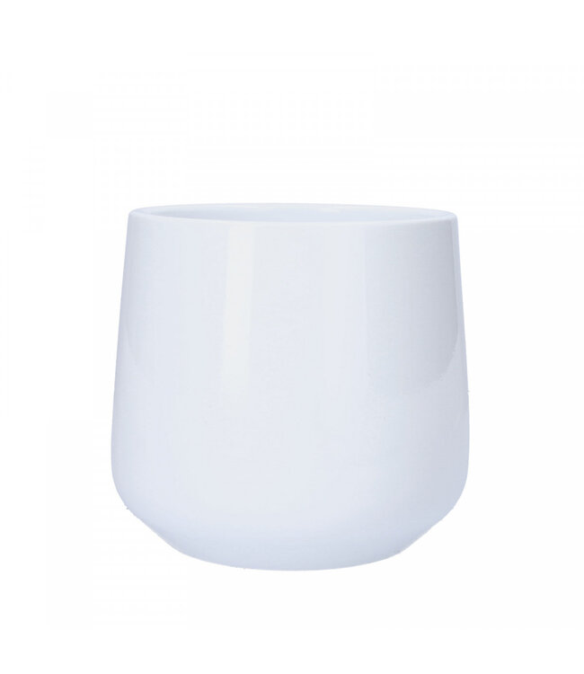 White ceramic Puglia pot | Diameter neck 23.5 centimetres bottom 21 centimetres | Height 21 centimetres | Order per 2 pots