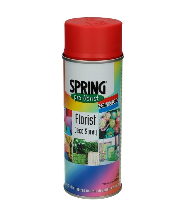 Lichtrode spuitverf | Inhoud 400 milliliter | Spring Pro Florist deco spray | Per spuitbus te bestellen