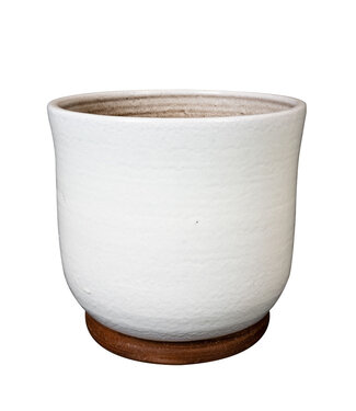 4A White ceramic Jayla pot | Diameter 22 centimetres | Height 20 centimetres | Per 2 pieces