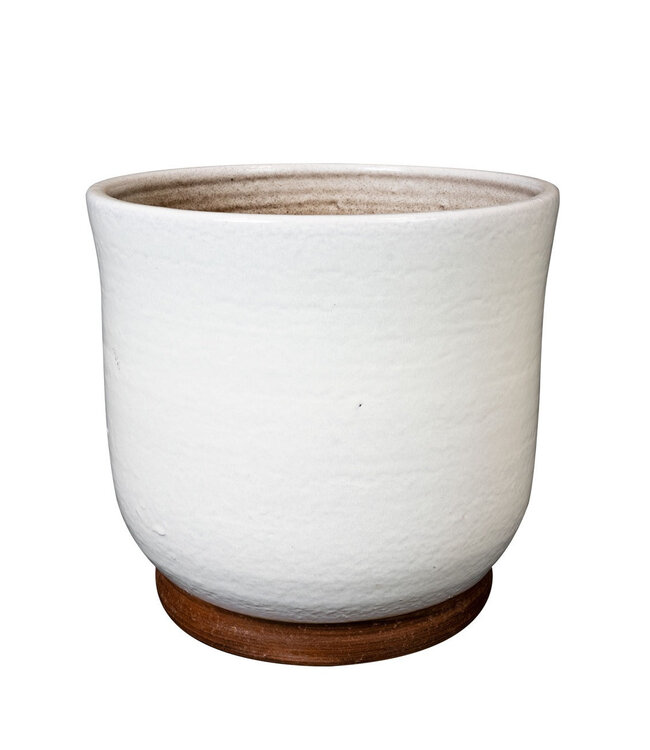 White ceramic Jayla pot | Diameter 22 centimetres | Height 20 centimetres | Order per 2 pots