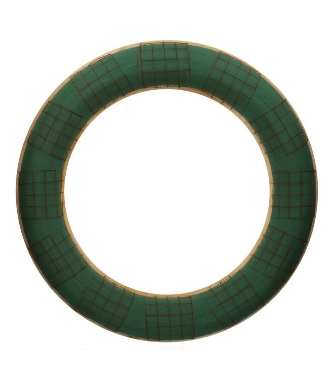 Green floral foam wreath with wood | Diameter 65 centimetres | Order per 2 wreaths