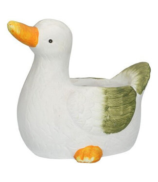 4A White ceramic planter duck | Min diameter 9 centimetres max diameter 13 centimetres | Height 17 centimetres | Per 12 pieces