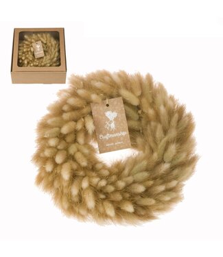 LDD Natural dried Lagurus wreath | Lagurus dried flowers | Diameter 30 centimetres | Per 9 pieces