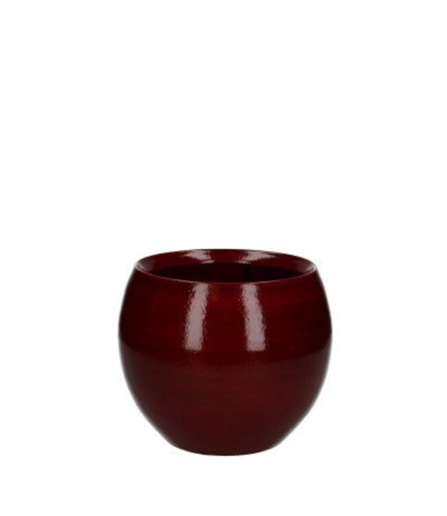 Red ceramic Cresta pot | Diameter neck 19 centimetres bottom 13.5 centimetres | Height 16 centimetres | Order per 4 pots