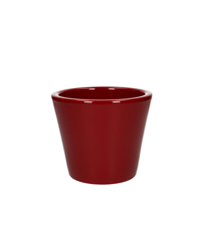 Wine red ceramic Napoli pot | Diameter 14 centimetres | Height 12 centimetres | Order per 8 pots