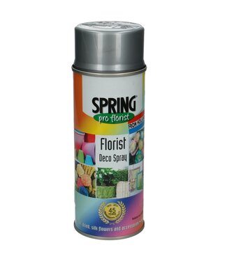 4A Zilverkleurige spuitverf | Inhoud 400 milliliter | Spring Pro Florist deco spray | Per spuitbus