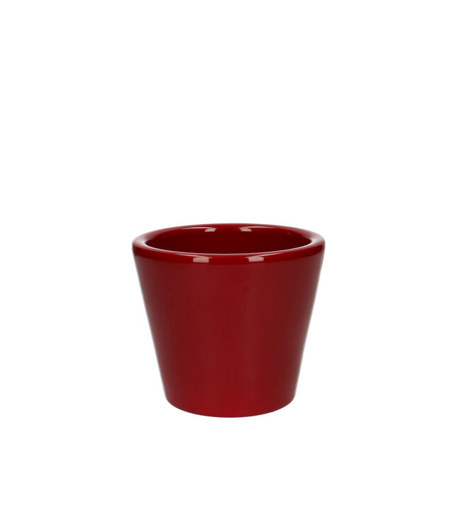 Wine red ceramic Napoli pot | Diameter 12 centimetres | Height 11 centimetres | Order per 8 pots