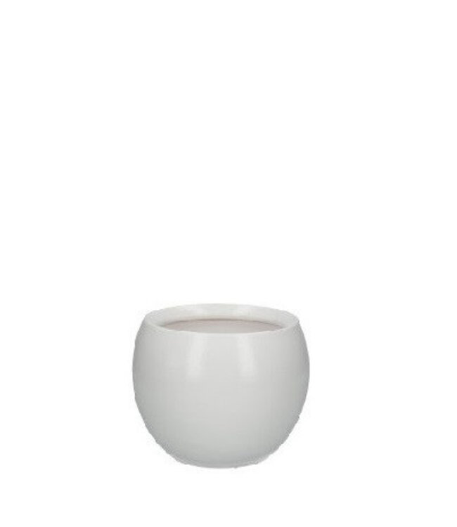 White ceramic Cresta pot | Diameter neck 17 centimetres bottom 12.5 centimetres | Height 13 centimetres | Order by 6 pots