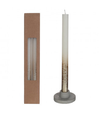 4A Cream-coloured Gold spray candle | Diameter 2.1 centimetres | Height 25 centimetres | 2 candles per set | Per piece
