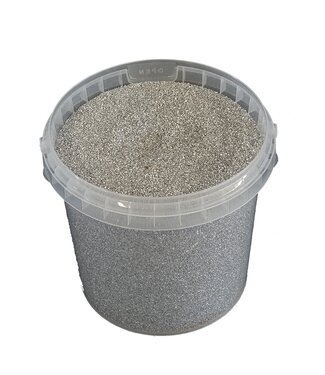 QC Silberfarbener Quarzsand | 0,1 - 0,5 Millimeter Dekorsand | 1 Liter pro Eimer | Pro 6 Eimer